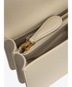 Donna PINKO Borsa | Borsa Bianco Seta-Antique Gold