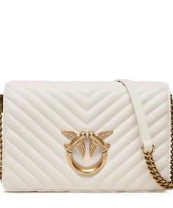 Donna PINKO Borsa | Borsa Bianco Seta-Antique Gold