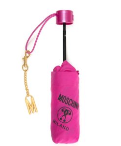 Donna MOSCHINO Ombrello | Logo Allover Supermini Fucsia