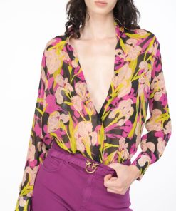 Donna PINKO Camicia | Camicia Mult.Nero/Fuxia