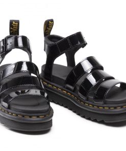 Donna DR.MARTENS Sandalo | Blaire Black Patent Lamper