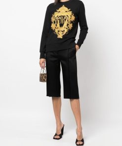 Donna VERSACE JEANS COUTURE Felpa | Sweatshirts Blackgold