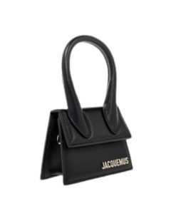 Donna JACQUEMUS Borsa | Le Chiquito. Mini Borsa A Mano In Pelle Firmata. Black Silver