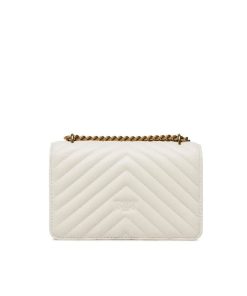 Donna PINKO Borsa | Borsa Bianco Seta-Antique Gold