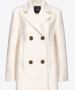 Donna PINKO Cappotto | Cappotto Bianco-Gelato Vaniglia