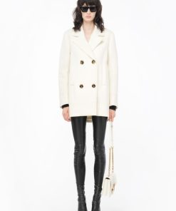 Donna PINKO Cappotto | Cappotto Bianco-Gelato Vaniglia