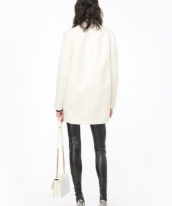 Donna PINKO Cappotto | Cappotto Bianco-Gelato Vaniglia