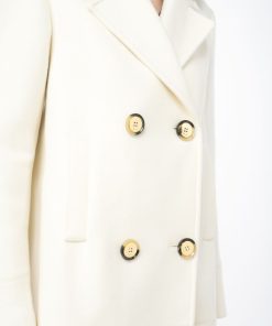 Donna PINKO Cappotto | Cappotto Bianco-Gelato Vaniglia