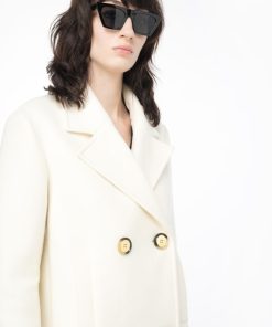 Donna PINKO Cappotto | Cappotto Bianco-Gelato Vaniglia