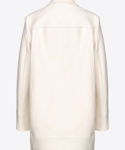 Donna PINKO Cappotto | Cappotto Bianco-Gelato Vaniglia