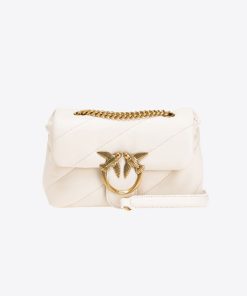 Donna PINKO Borsa | Borsa Bianco Seta-Antique Gold