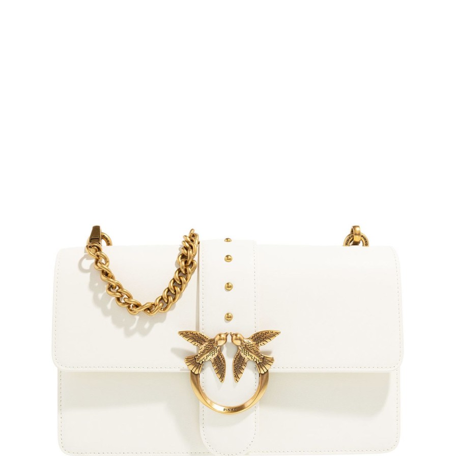 Donna PINKO Borsa | Borsa Bianco Seta-Antique Gold