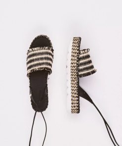 Donna MANILA GRACE Sandalo | Espadrillas Raffia Nero