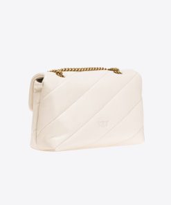 Donna PINKO Borsa | Borsa Bianco Seta-Antique Gold