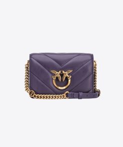 Donna PINKO Borsa | Borsa Viola Uva-Antique Gold