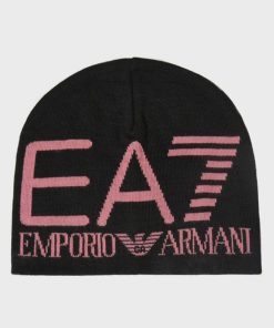 Donna EMPORIO ARMANI EA7 Cappello | Beanie Hat Black/Mesa Rose