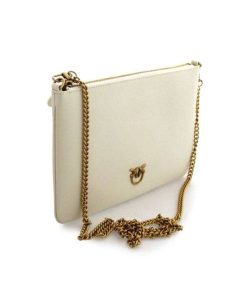 Donna PINKO Borsa | Borsa Bianco Seta-Antique Gold