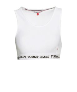 Donna TOMMY JEANS Top/ Reggiseno | Tjw Logo Wb Crop Top, Ybr White