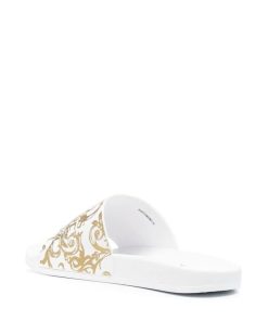 Donna VERSACE JEANS COUTURE Ciabatta | Ciabatta White/Gold