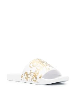 Donna VERSACE JEANS COUTURE Ciabatta | Ciabatta White/Gold