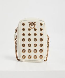 Donna PINKO Borsa | Borsa Bianco Seta-Antique Gold