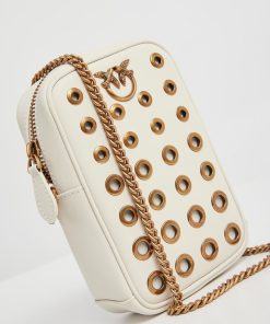 Donna PINKO Borsa | Borsa Bianco Seta-Antique Gold